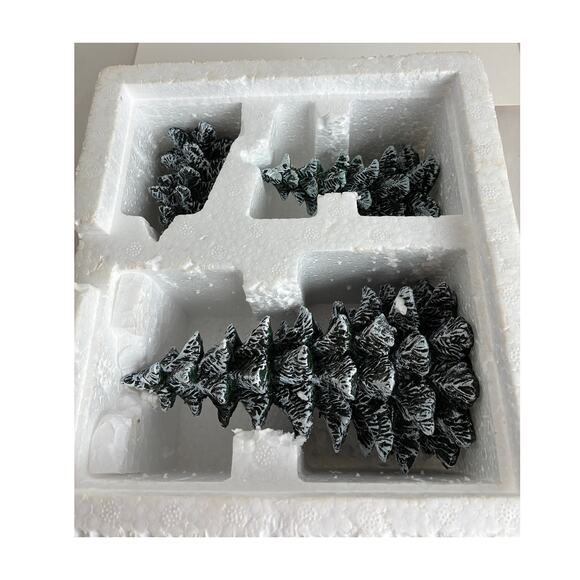 Dept. 56 Christmas Tree Village Pole Pine cold Cast Porcelain Box 3 Sizes - Picture 10 of 10